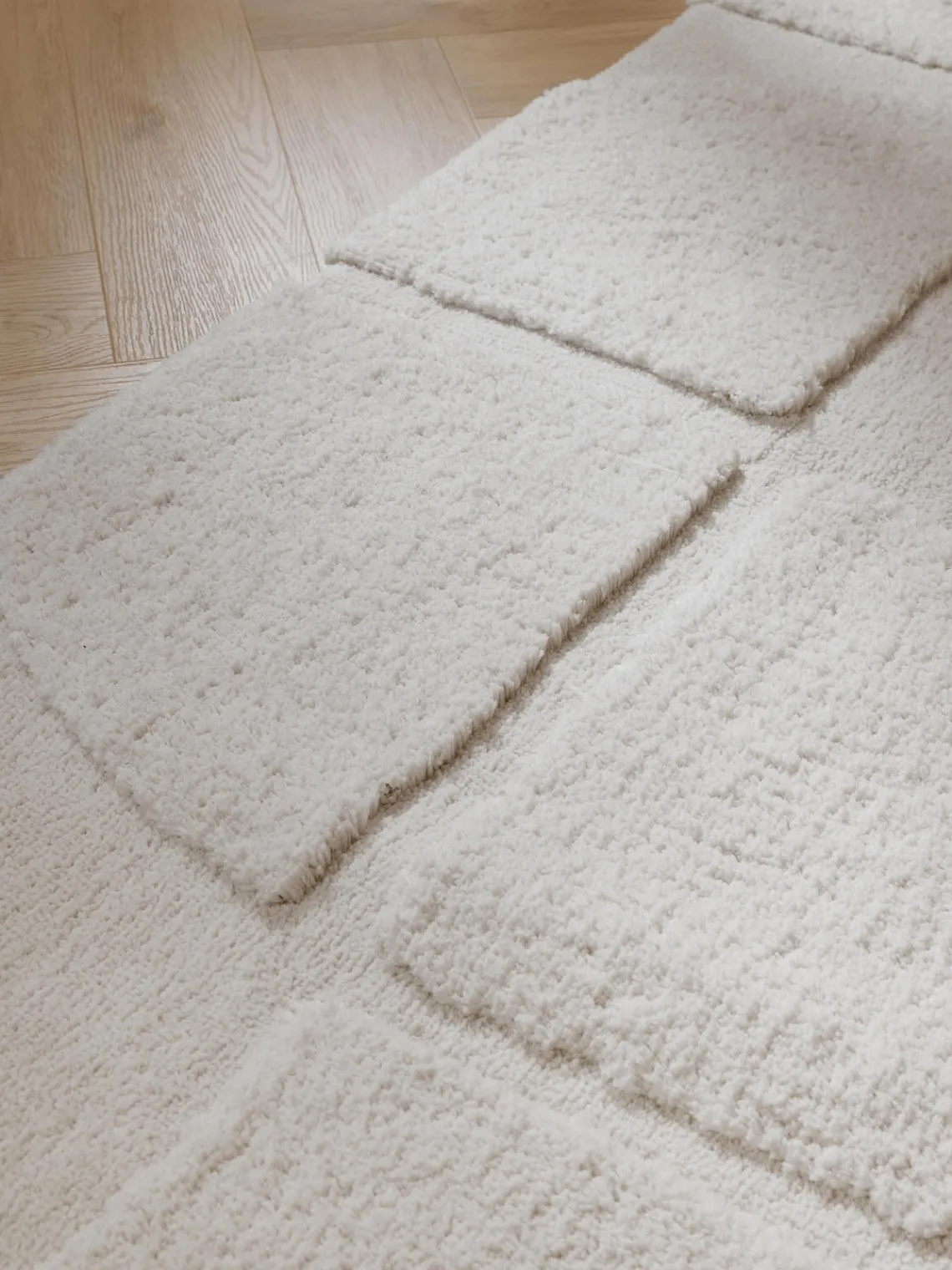 Alfombras De Pasillo|Alfombras De Pasillo>Westwing Collection Alfombra corredor texturizada de pelo largo Jade Blanco crema