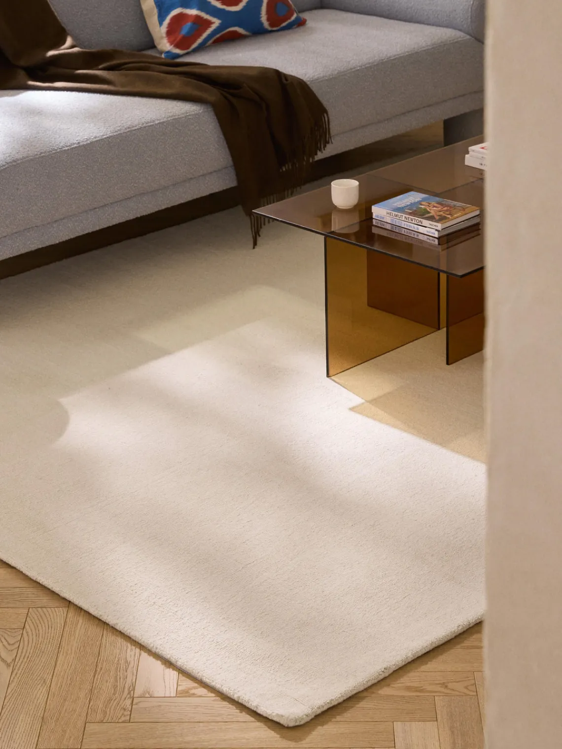Rectangular|Alfombras Rectangulares>Westwing Collection Alfombra de algodón artesanal Lora Blanco Off White