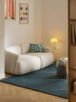 Rectangular|Alfombras Rectangulares>Westwing Collection Alfombra de algodón artesanal Lora Azul petróleo