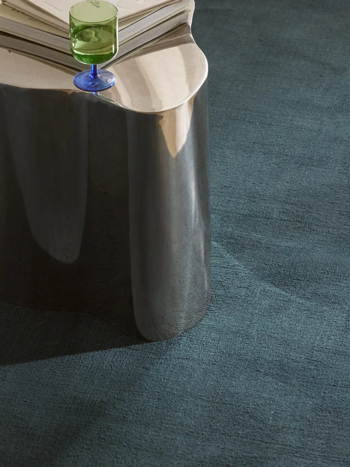 Rectangular|Alfombras Rectangulares>Westwing Collection Alfombra de algodón artesanal Lora Azul petróleo