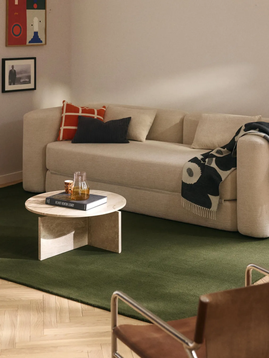 Rectangular|Alfombras Rectangulares>Westwing Collection Alfombra de algodón artesanal Lora Verde oliva