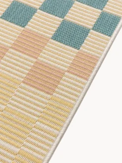 Alfombras De Exterior|Alfombras De Exterior></noscript>benuta Alfombra de interior y exterior Candy Azul petróleo, amarillo