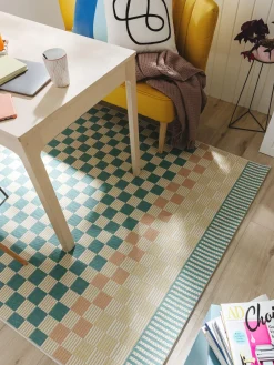 Alfombras De Exterior|Alfombras De Exterior></noscript>benuta Alfombra de interior y exterior Candy Azul petróleo, amarillo