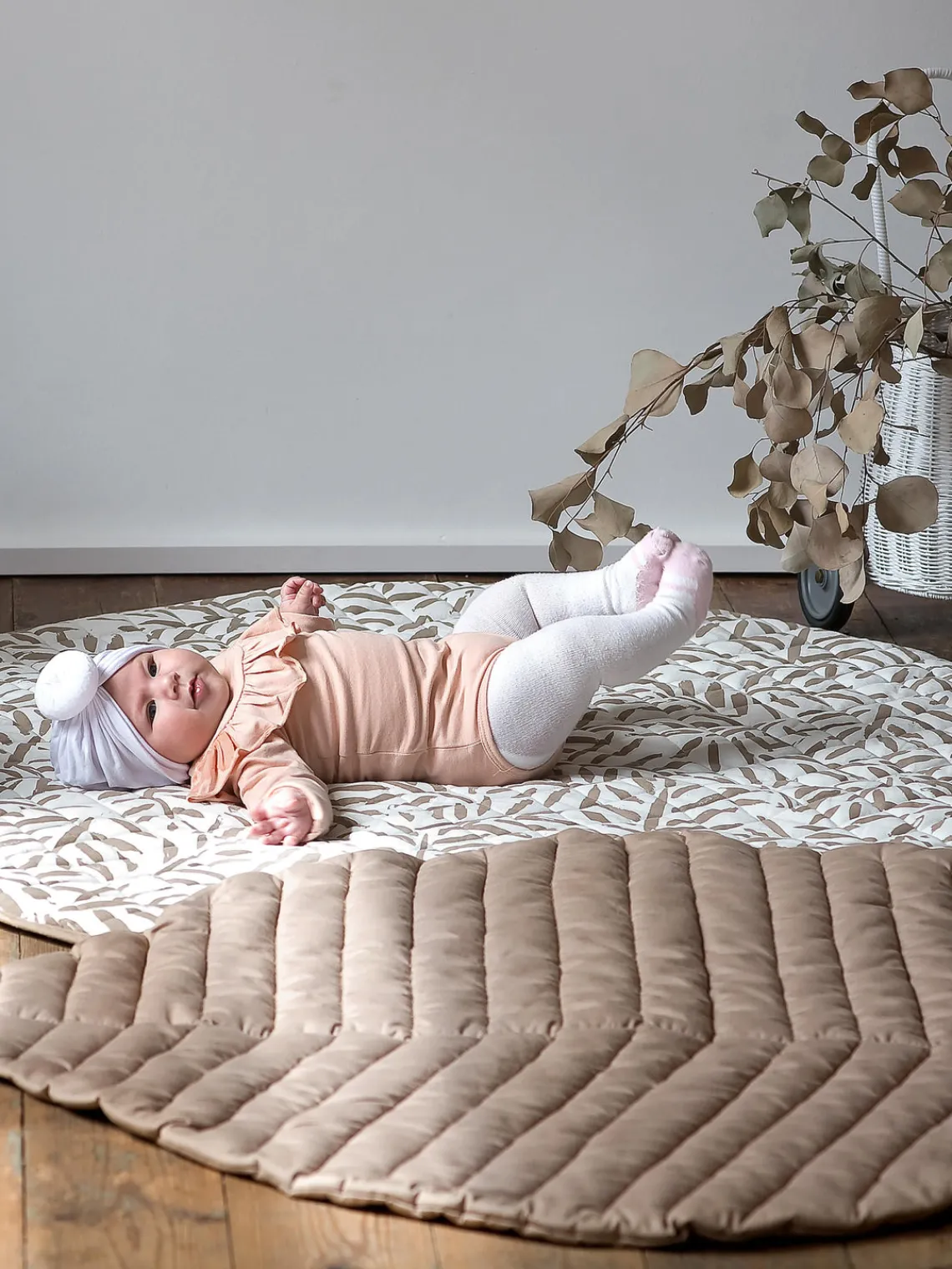 Mantas Y Alfombras De Juego|Mantas Y Alfombras De Juego>Toddlekind Alfombra de juegos reversible de algodón ecológico Jeffrey Blanco Off White, taupe