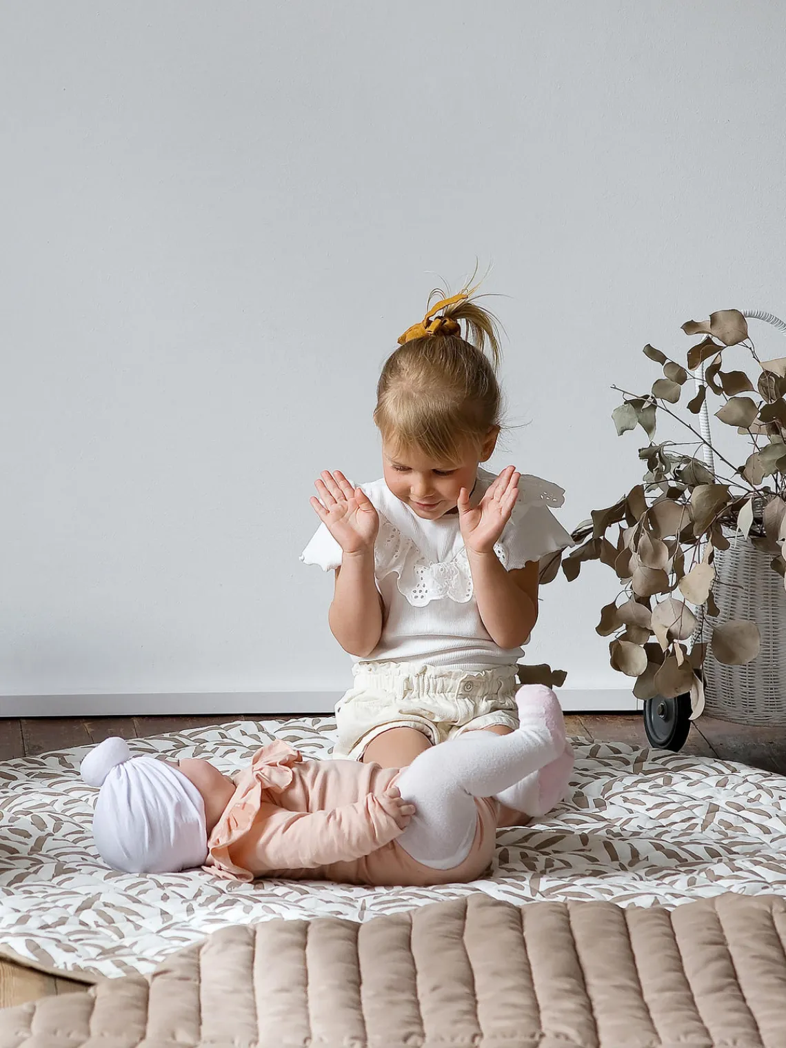 Mantas Y Alfombras De Juego|Mantas Y Alfombras De Juego>Toddlekind Alfombra de juegos reversible de algodón ecológico Jeffrey Blanco Off White, taupe