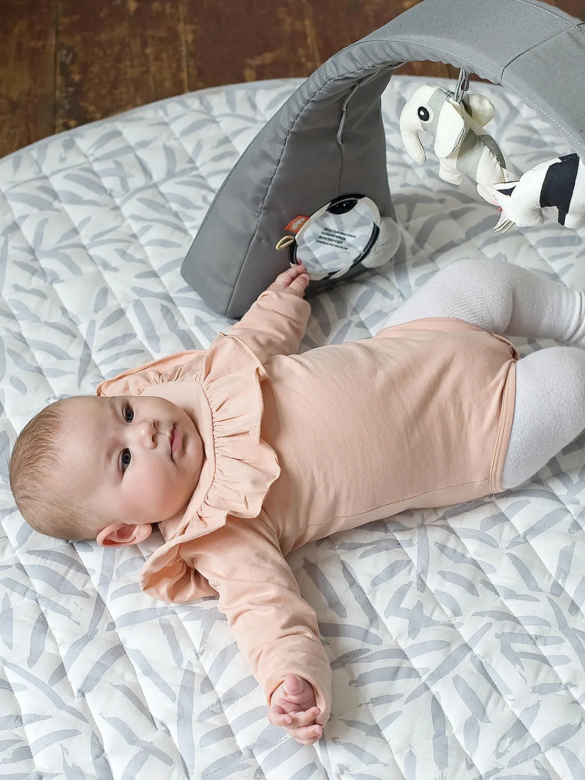 Mantas Y Alfombras De Juego|Mantas Y Alfombras De Juego>Toddlekind Alfombra de juegos reversible de algodón ecológico Jeffrey Blanco Off White, gris claro