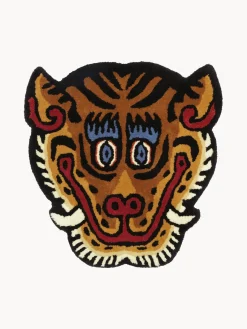 Alfombra de lana artesanal Tiger Face Objetos Decorativos De Pared|Jarrones