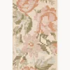 Hot Alfombra de lana con estampado floral Rosha Rectangular|Alfombras Rectangulares