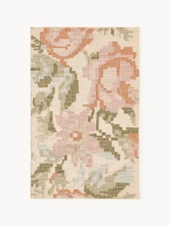 Hot Alfombra de lana con estampado floral Rosha Rectangular|Alfombras Rectangulares