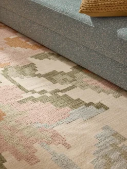 Hot Alfombra de lana con estampado floral Rosha Rectangular|Alfombras Rectangulares