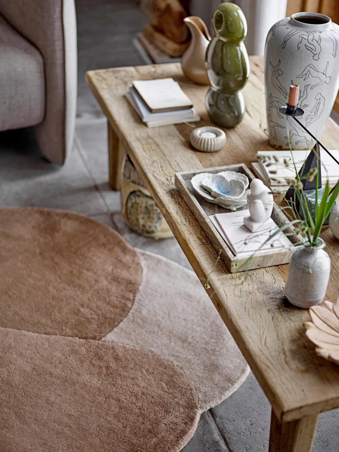 Alfombra de lana con forma orgánica Denton Alfombras Rectangulares|Alfombras