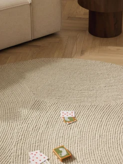 New Alfombra de lana redonda artesanal de pelo corto Eleni Redonda|Alfombras Rectangulares