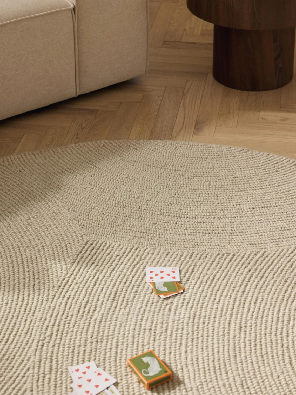 New Alfombra de lana redonda artesanal de pelo corto Eleni Redonda|Alfombras Rectangulares