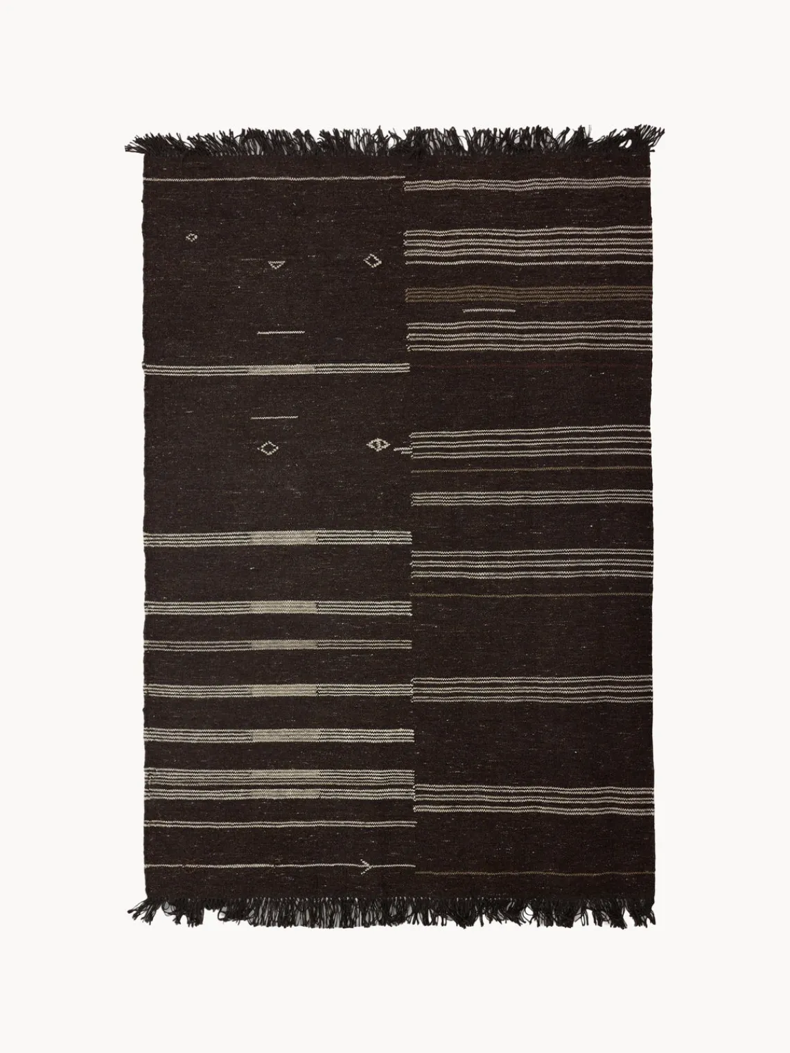 Clearance Alfombra de lana Striped Rectangular|Alfombras Rectangulares