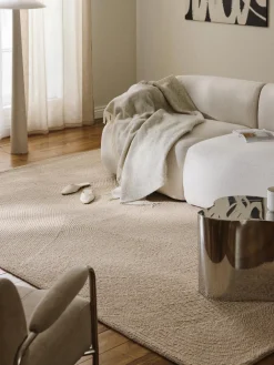 Rectangular|Alfombras Rectangulares>Westwing Collection Alfombra de pelo corto artesanal de lana Eleni Beige claro