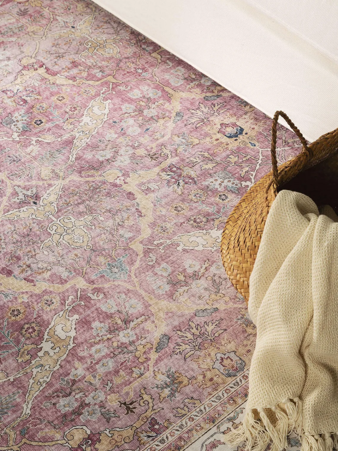 Alfombra de pelo corto con motivos ornamentales Laury Rectangular|Alfombras Rectangulares