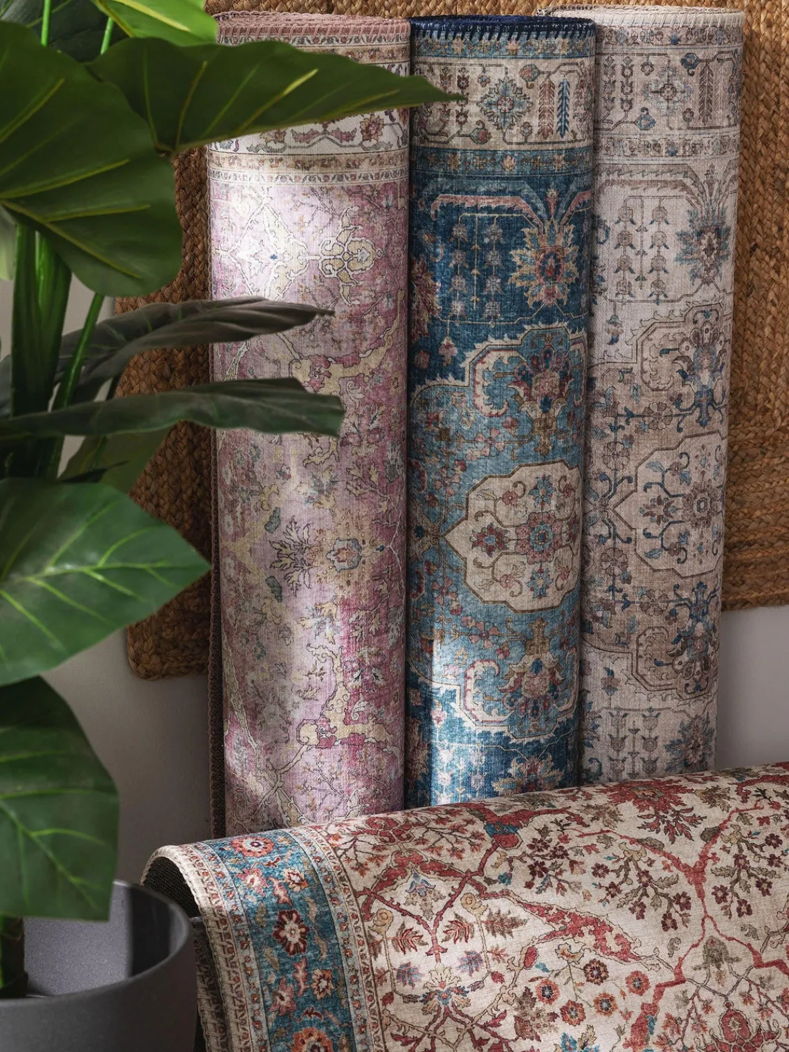 Alfombra de pelo corto con motivos ornamentales Laury Rectangular|Alfombras Rectangulares