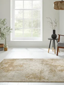 Rectangular|Alfombras Rectangulares>Rama Carpets Alfombra de pelo corto con motivos abstractos Rossa Beige claro, gris, marrón claro