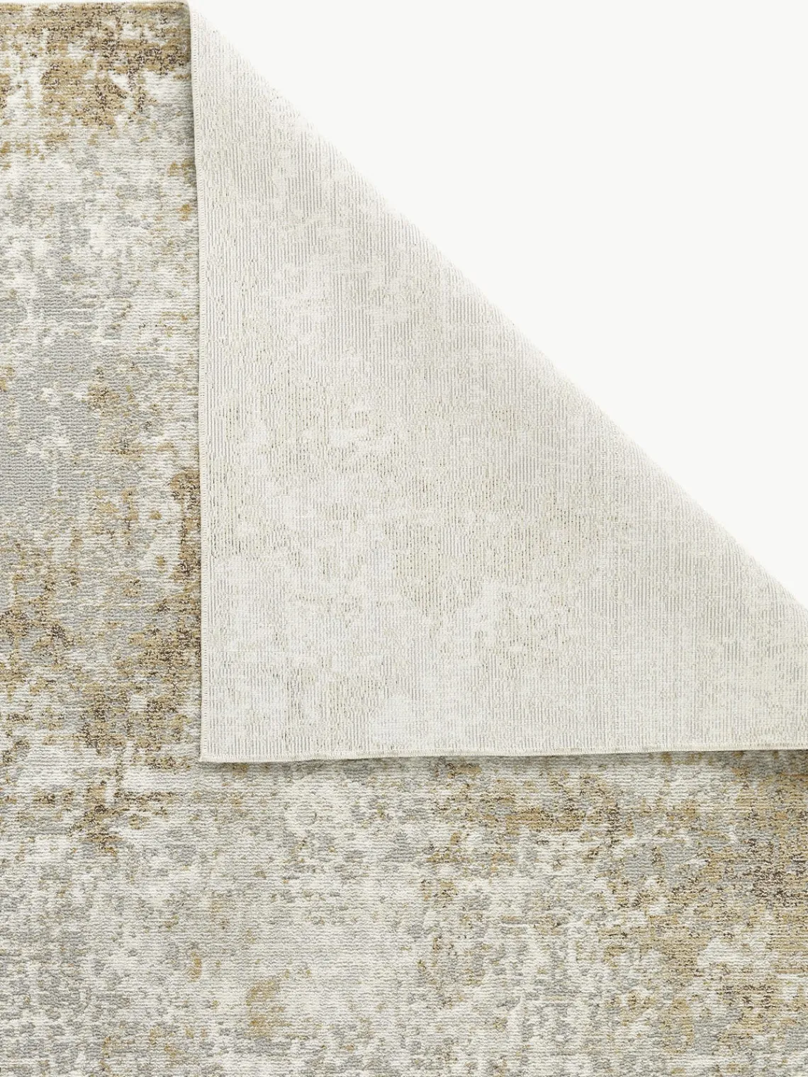 Rectangular|Alfombras Rectangulares>Rama Carpets Alfombra de pelo corto con motivos abstractos Rossa Beige claro, gris, marrón claro