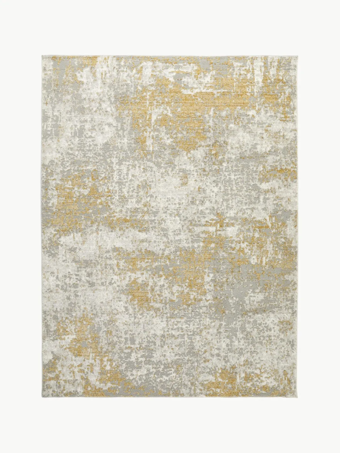 Rectangular|Alfombras Rectangulares>Rama Carpets Alfombra de pelo corto con motivos abstractos Rossa Beige claro, gris, dorado