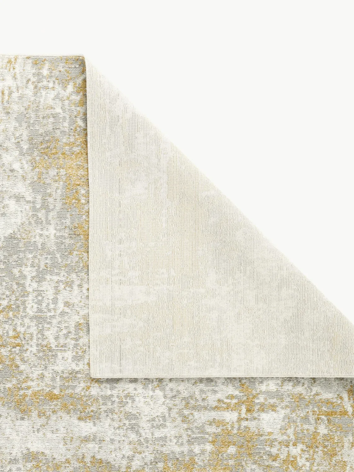 Rectangular|Alfombras Rectangulares>Rama Carpets Alfombra de pelo corto con motivos abstractos Rossa Beige claro, gris, dorado