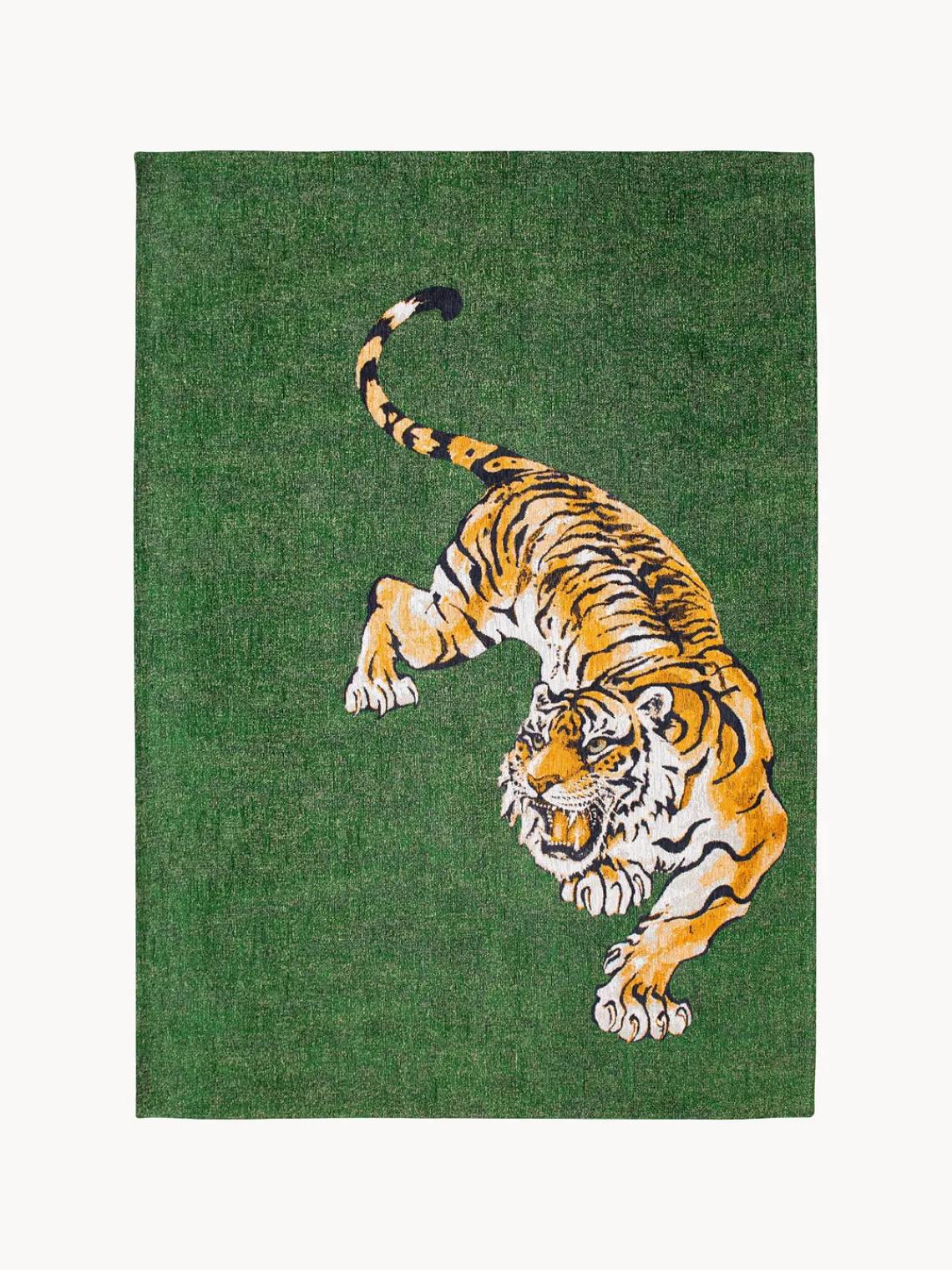 Rectangular|Alfombras Rectangulares>Louis de Poortere Alfombra de pelo corto Pop Verde oscuro, marrón claro, negro, blanco