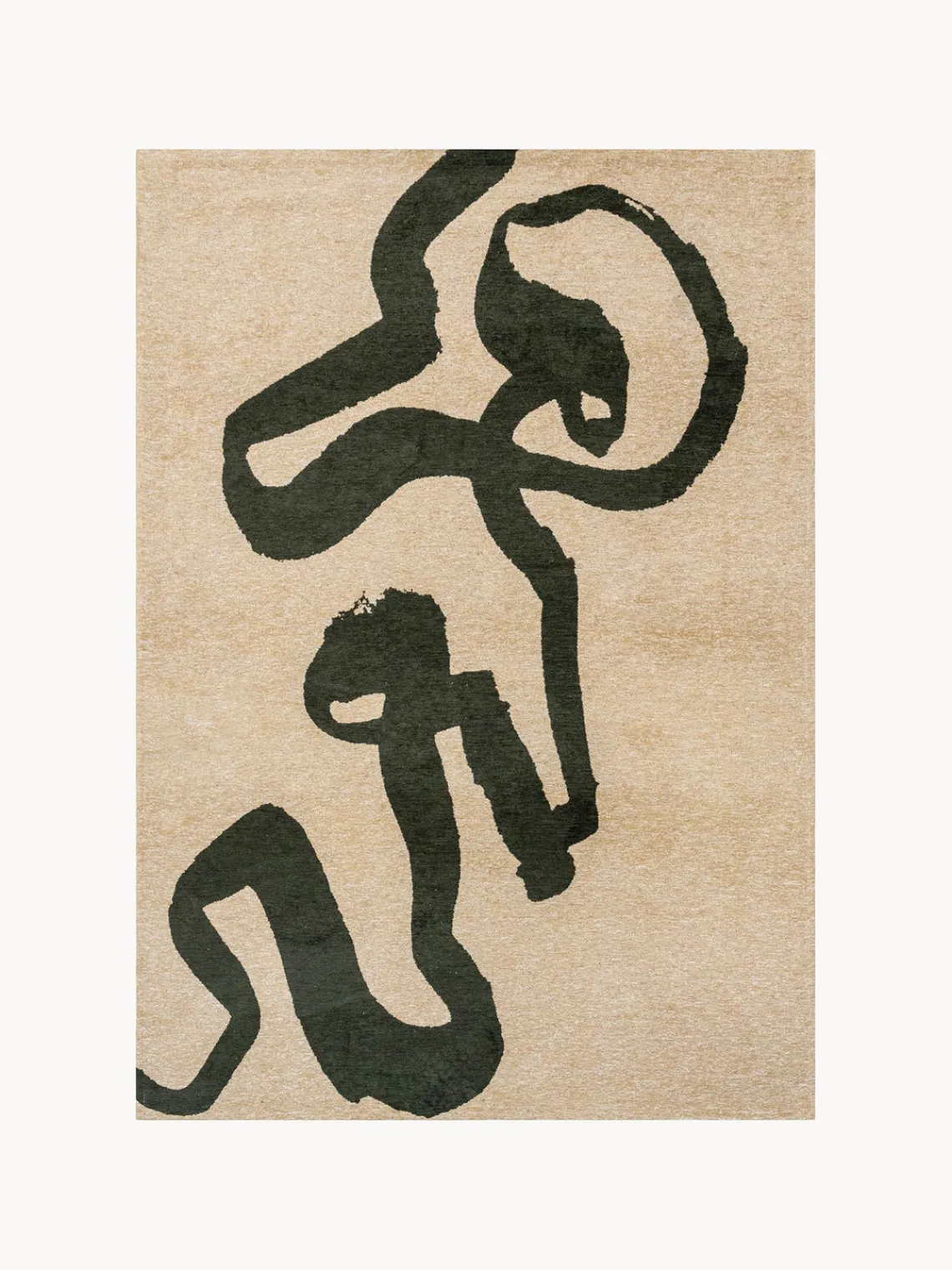 Rectangular|Alfombras Rectangulares>Louis de Poortere Alfombra de pelo corto Ribbon Verde oliva, beige claro