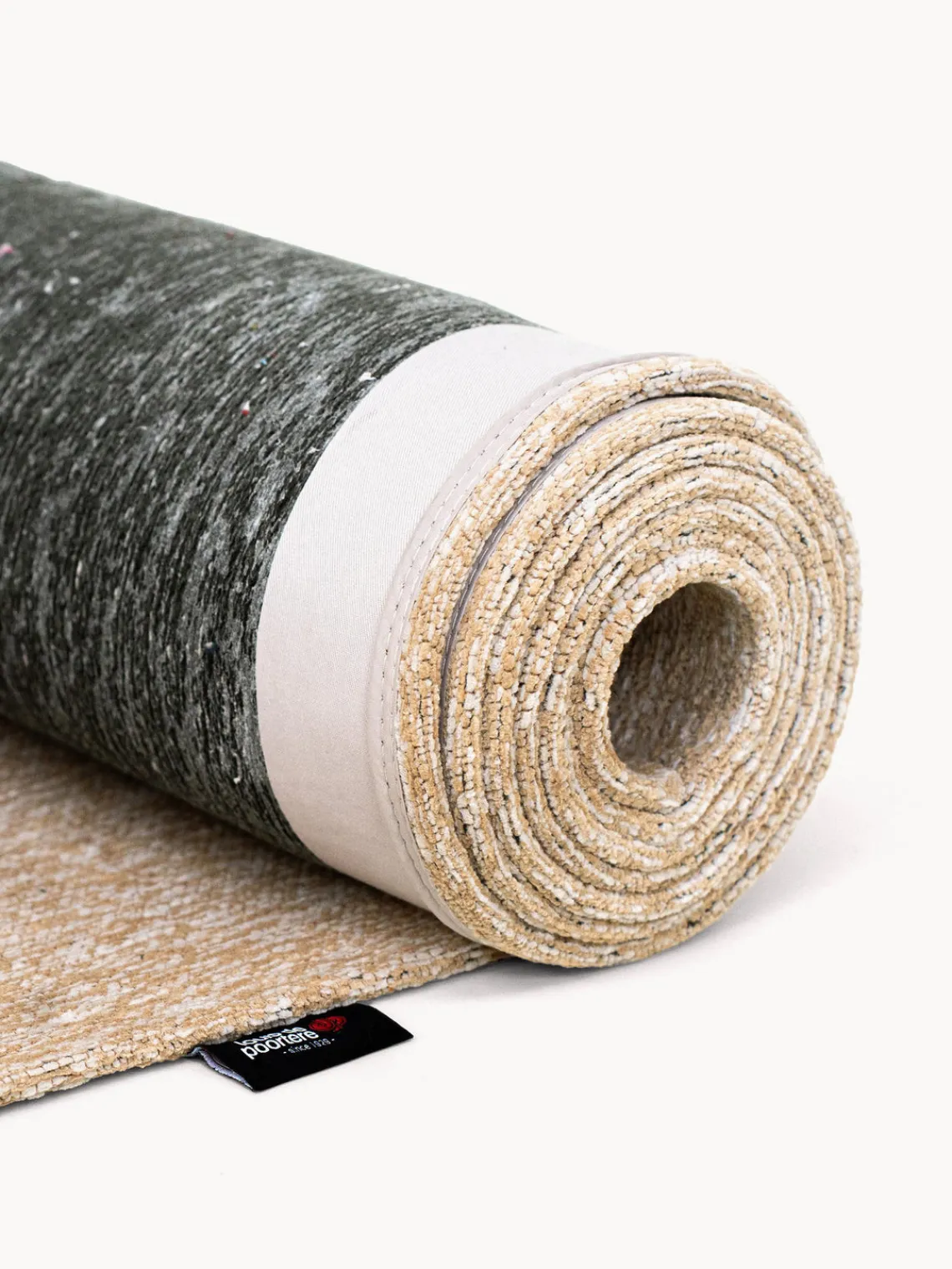 Rectangular|Alfombras Rectangulares>Louis de Poortere Alfombra de pelo corto Ribbon Verde oliva, beige claro