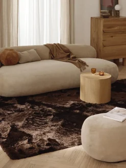 Rectangular|Alfombras Rectangulares>Westwing Collection Alfombra de pelo largo brillante Jimmy Marrón oscuro