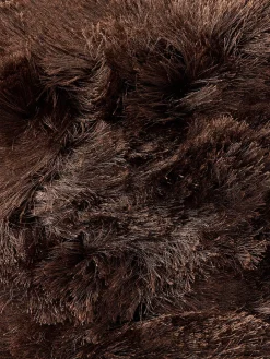 Rectangular|Alfombras Rectangulares></noscript>Westwing Collection Alfombra de pelo largo brillante Jimmy Marrón oscuro