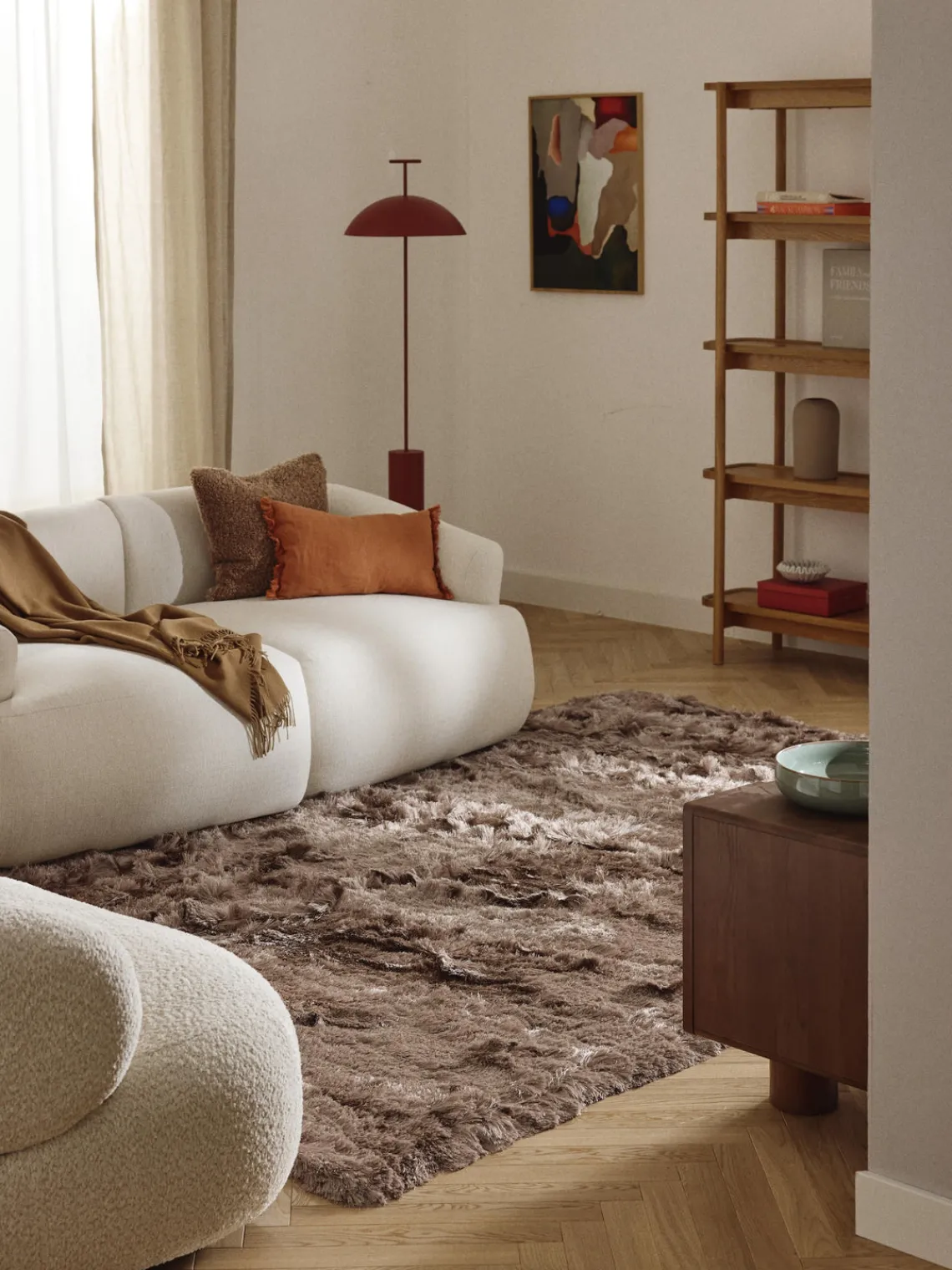 Rectangular|Alfombras Rectangulares>Westwing Collection Alfombra de pelo largo brillante Jimmy Taupe