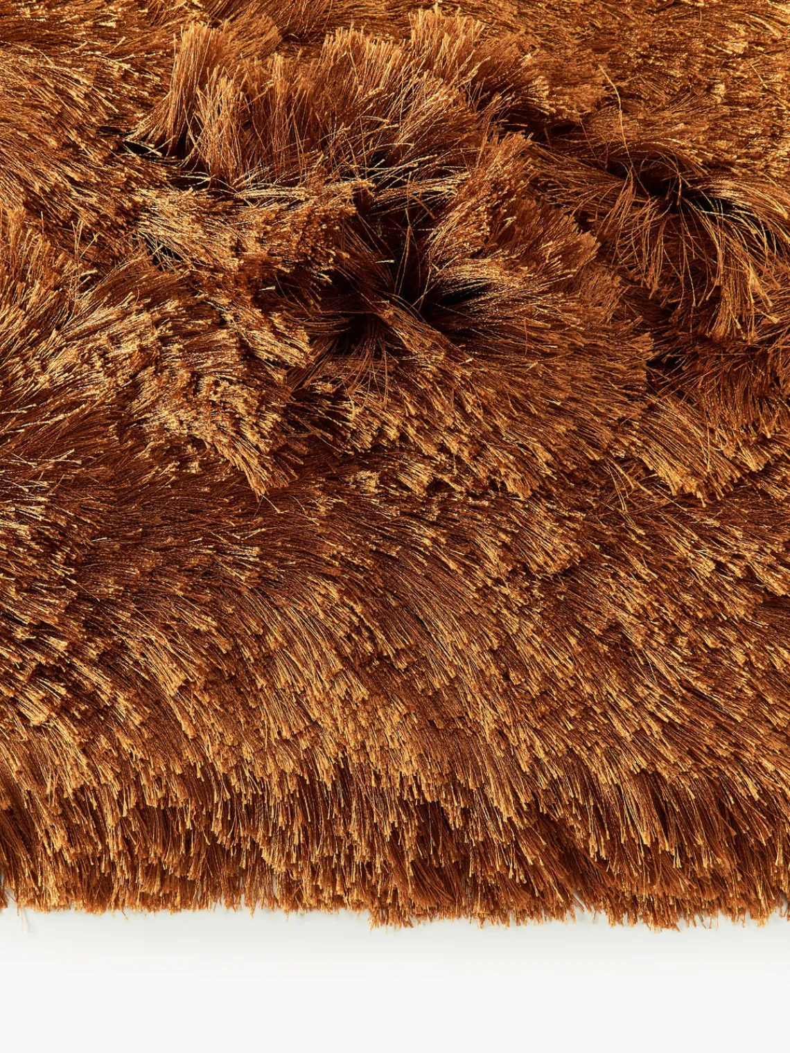 Rectangular|Alfombras Rectangulares>Westwing Collection Alfombra de pelo largo brillante Jimmy Marrón claro