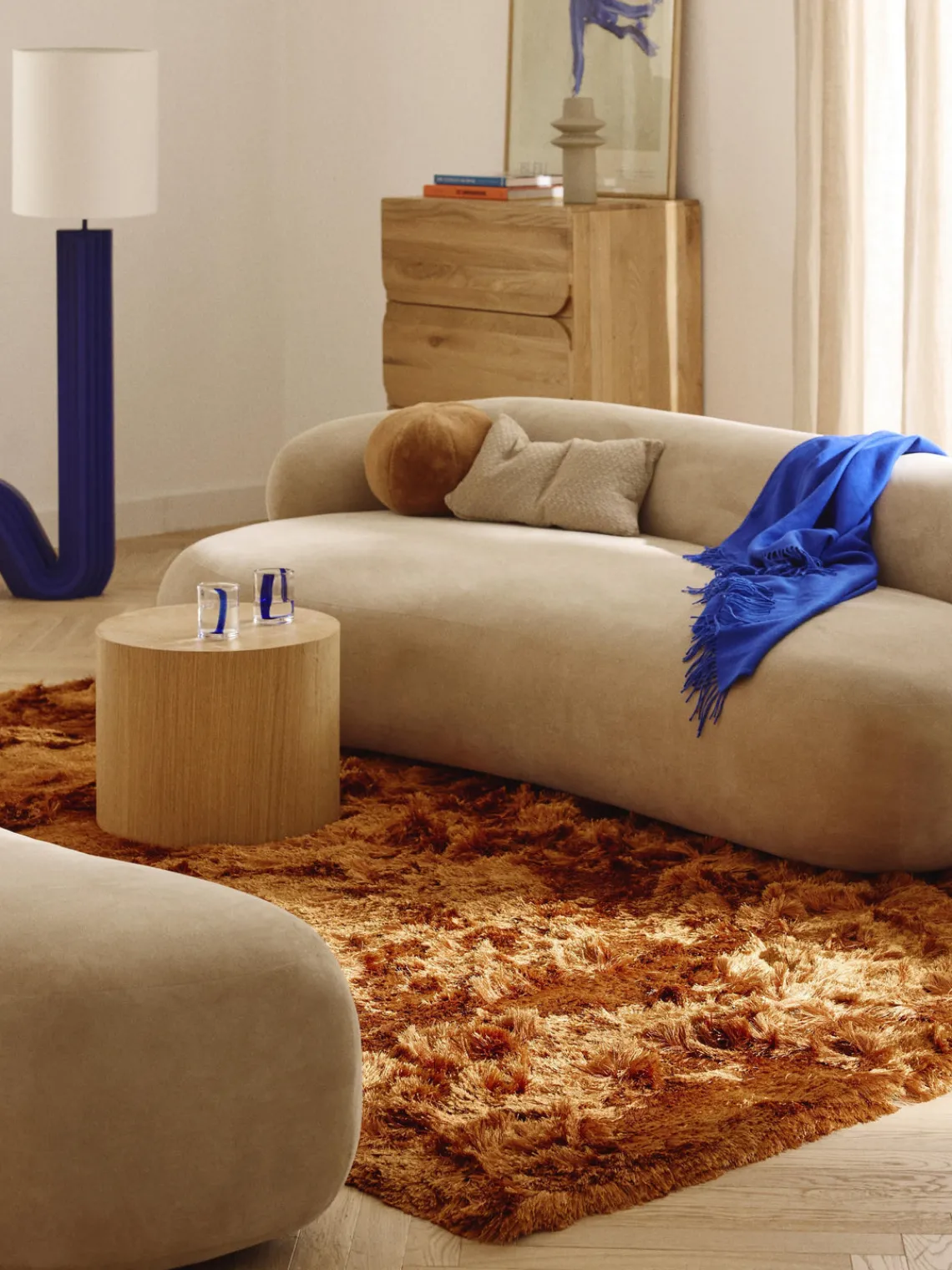 Rectangular|Alfombras Rectangulares>Westwing Collection Alfombra de pelo largo brillante Jimmy Marrón claro