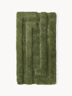 Rectangular|Alfombras Rectangulares>Westwing Collection Alfombra de pelo largo texturizada Genève Verde oscuro