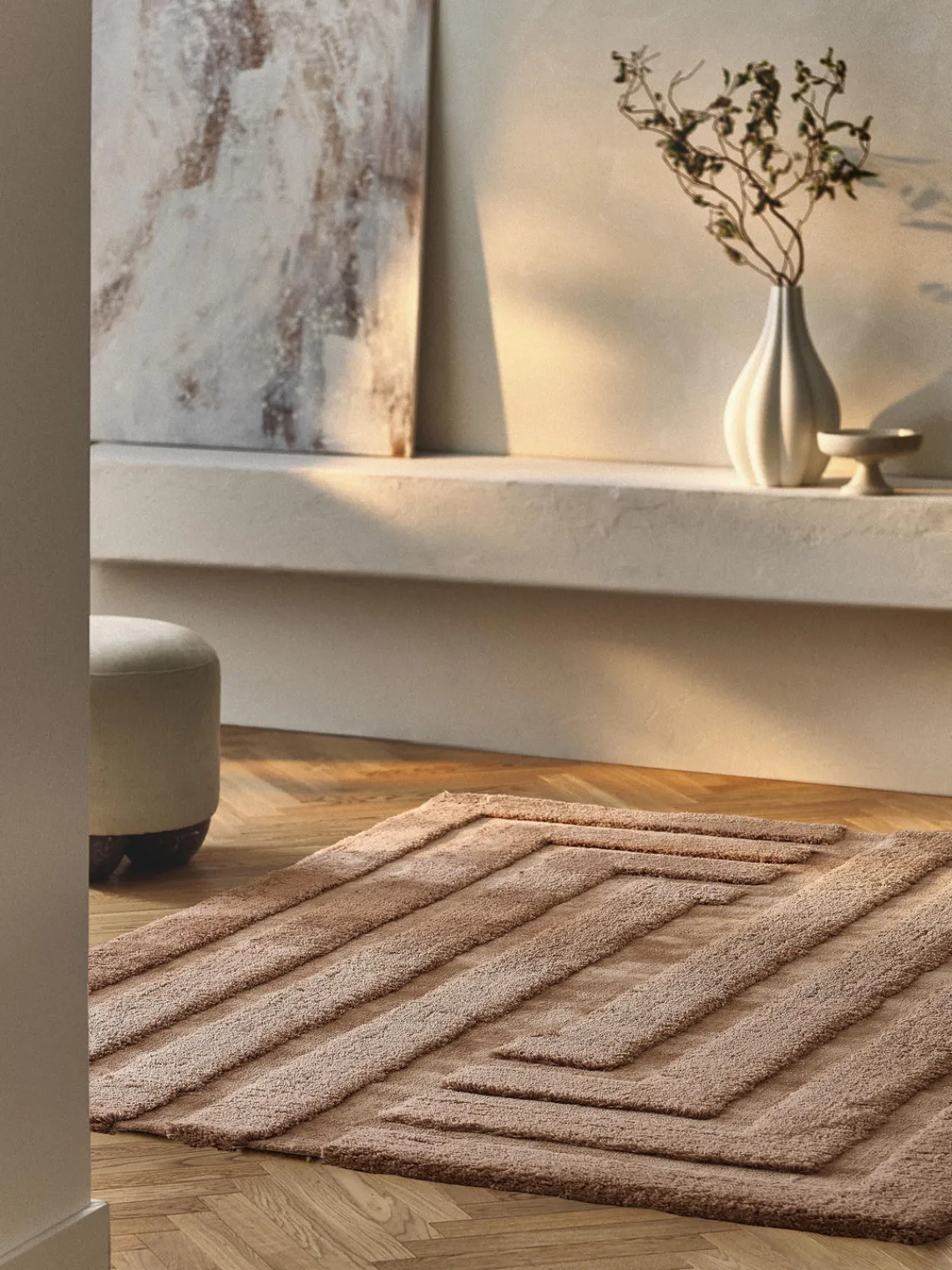 Rectangular|Alfombras Rectangulares>Westwing Collection Alfombra de pelo largo texturizada Genève Turrón