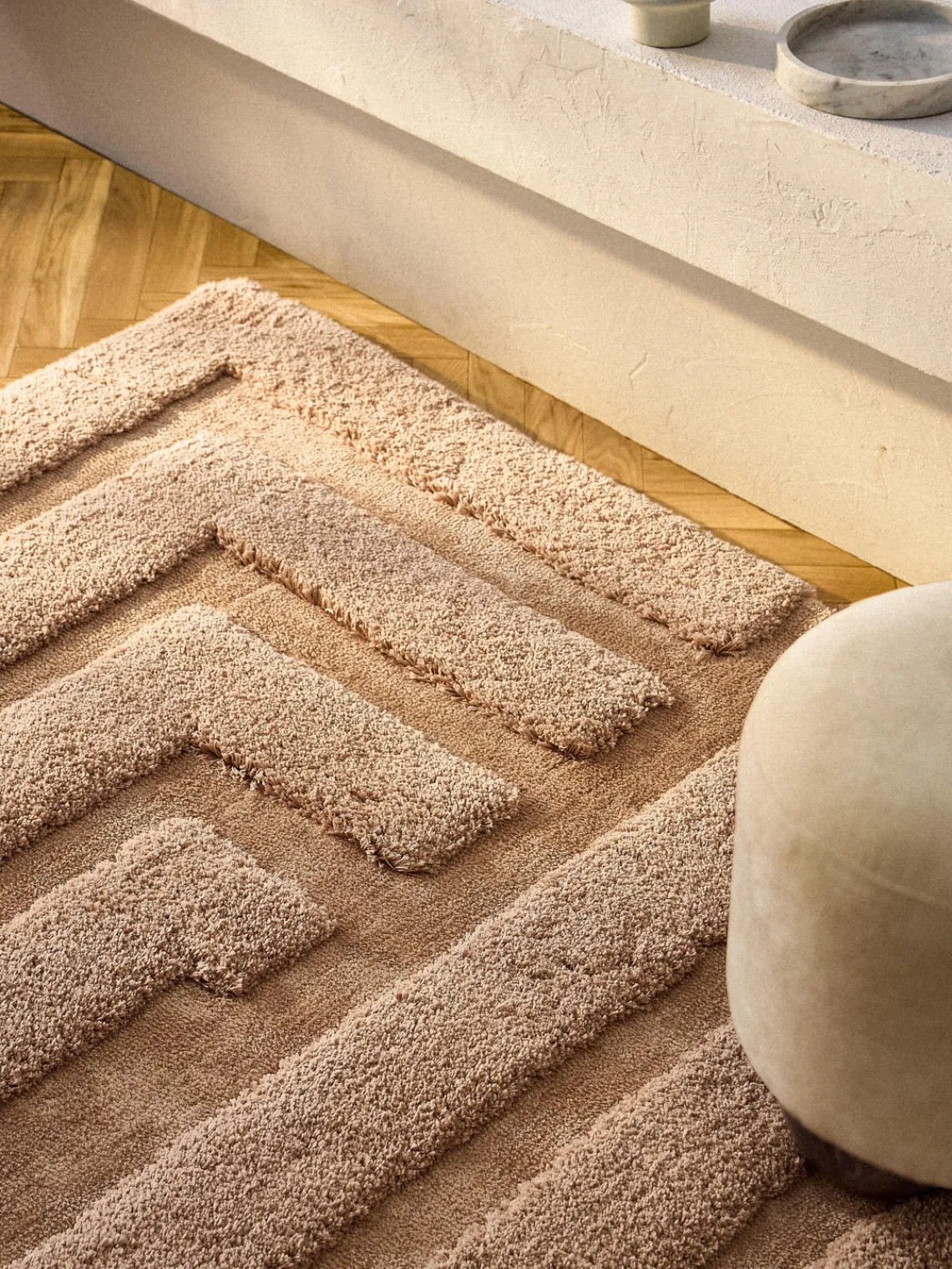 Rectangular|Alfombras Rectangulares>Westwing Collection Alfombra de pelo largo texturizada Genève Turrón