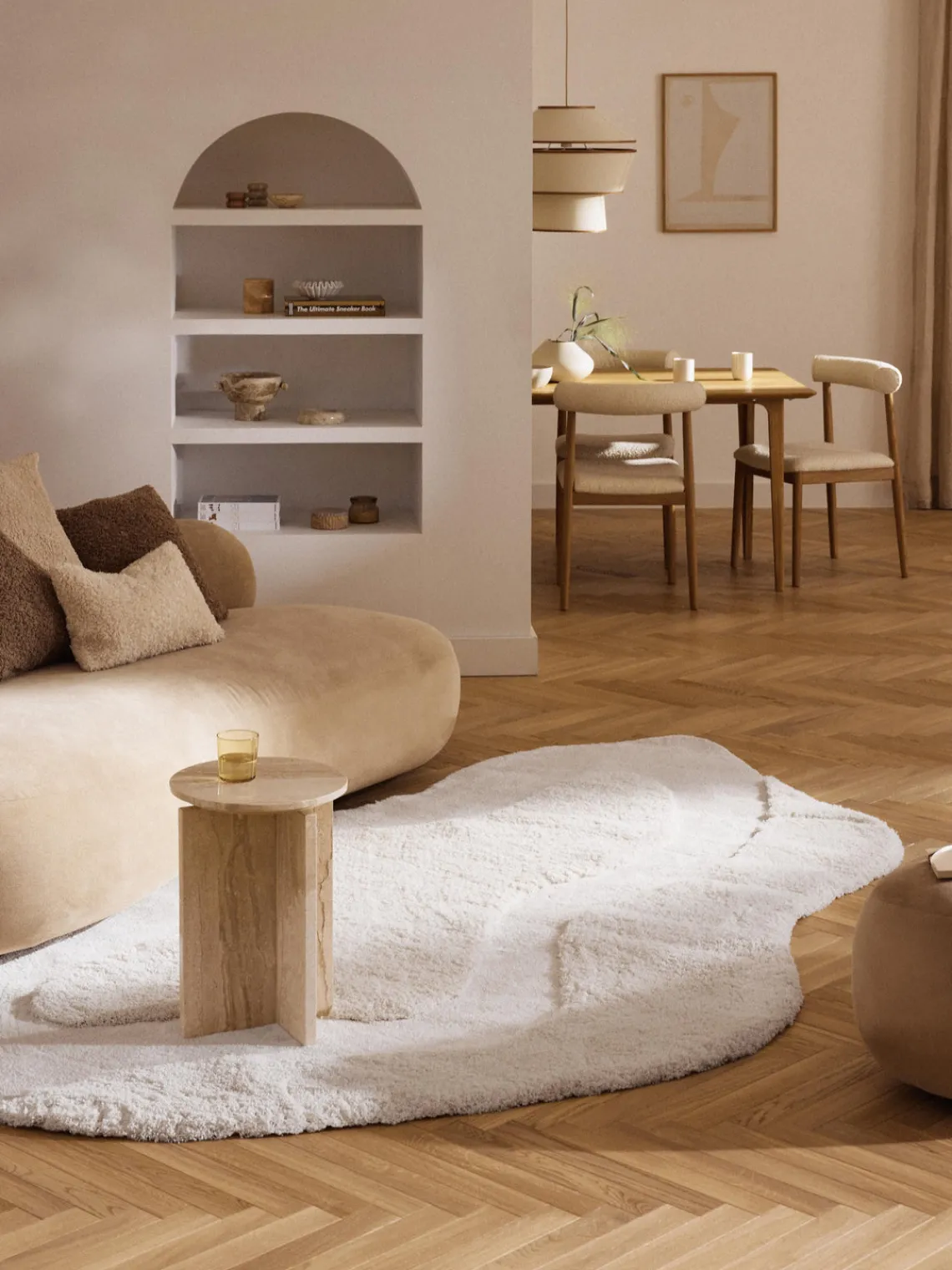 Sale Alfombra esponjosa con forma orgánica Kyla Alfombras Rectangulares|Alfombras