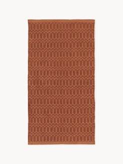 Alfombras De Exterior|Alfombras De Exterior>Westwing Collection Alfombra exterior artesanal con estampado geométrico Rune Terracota, marrón claro