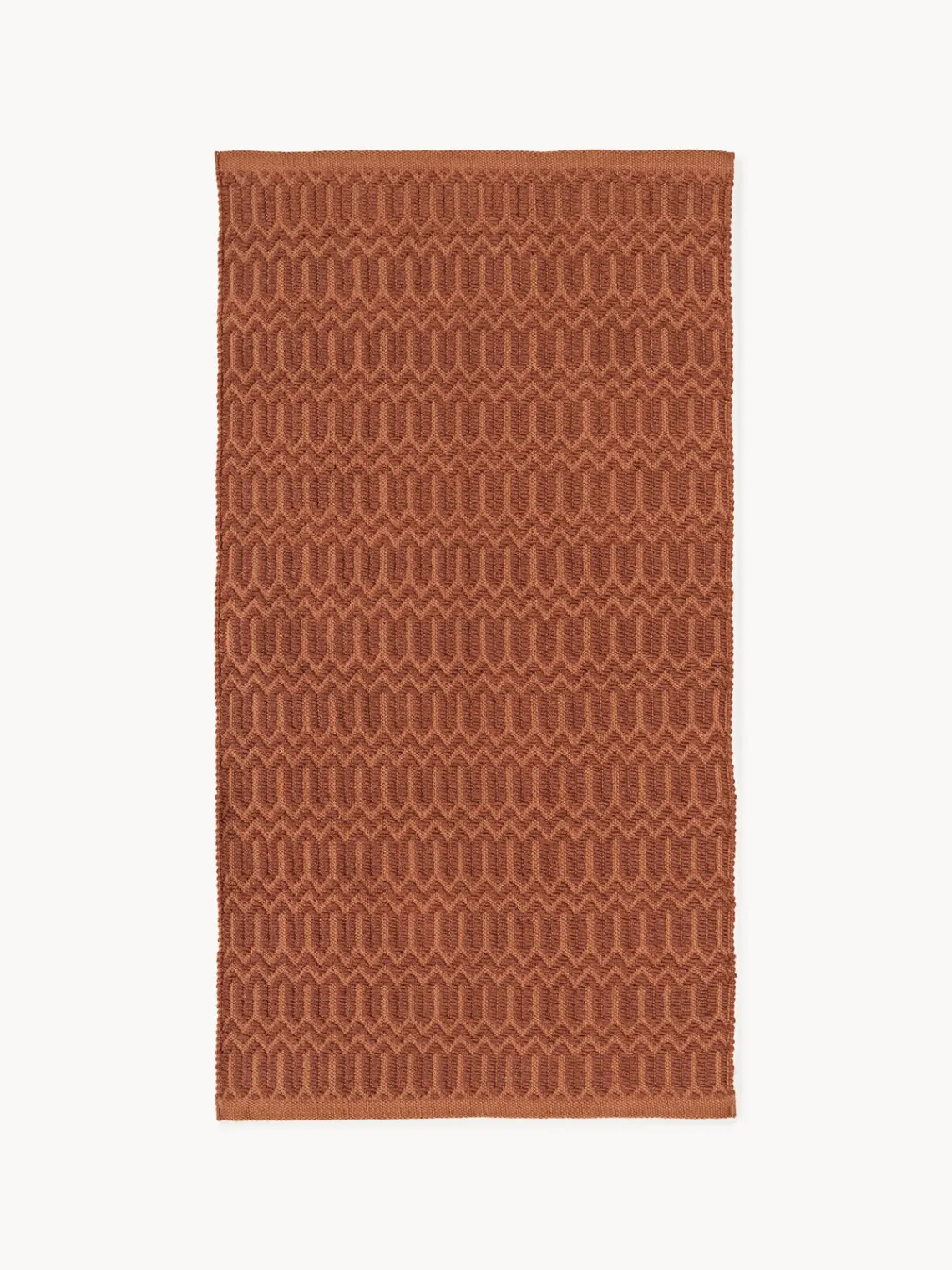 Alfombras De Exterior|Alfombras De Exterior>Westwing Collection Alfombra exterior artesanal con estampado geométrico Rune Terracota, marrón claro