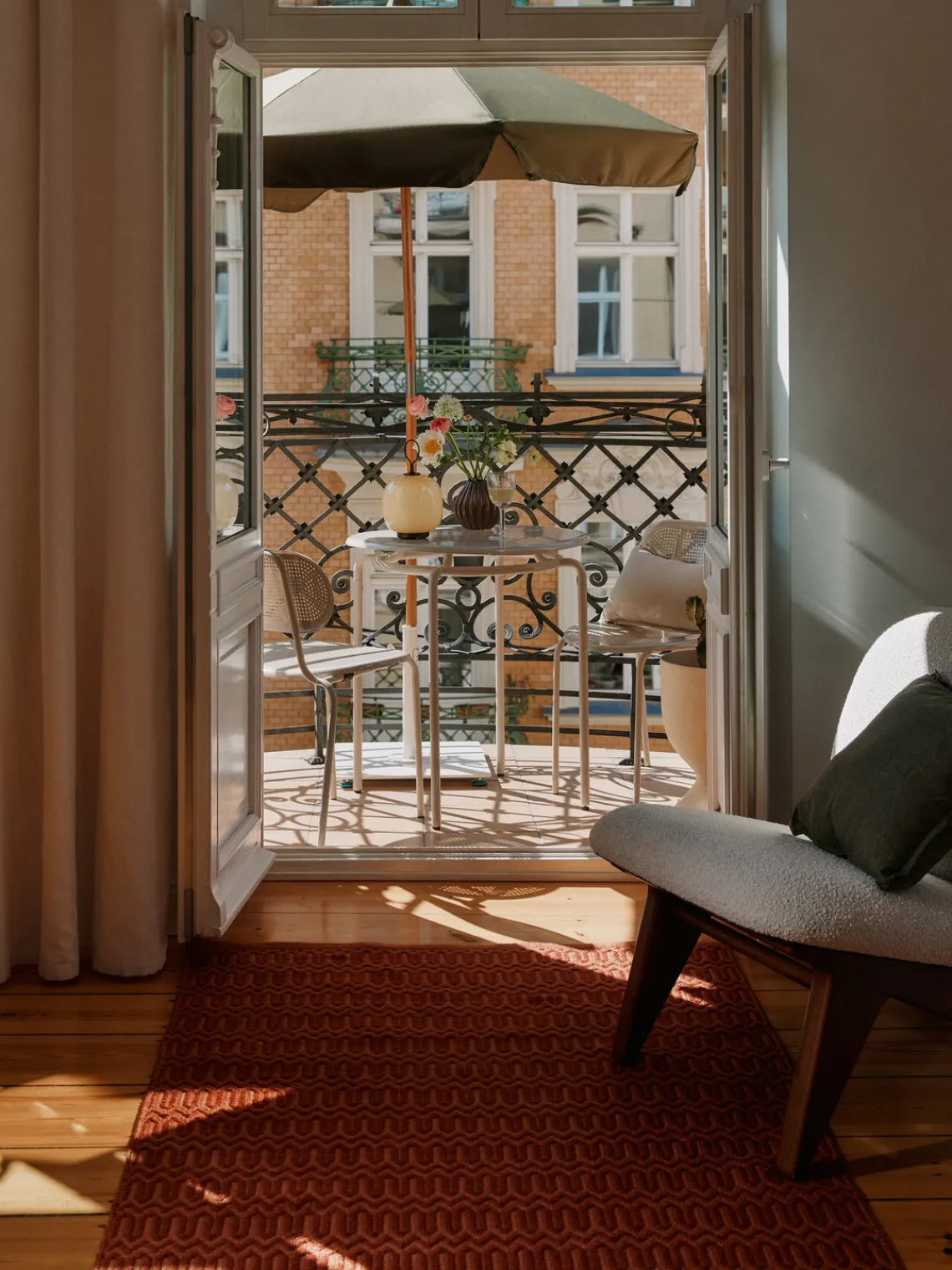 Alfombras De Exterior|Alfombras De Exterior>Westwing Collection Alfombra exterior artesanal con estampado geométrico Rune Terracota, marrón claro