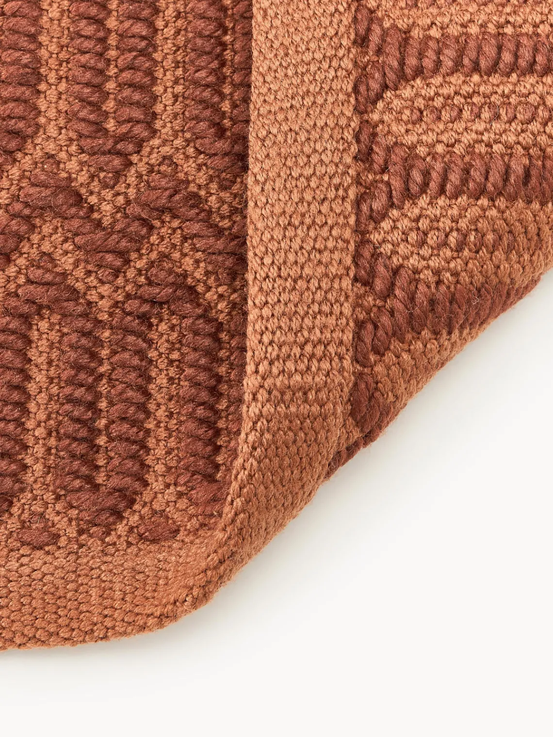 Alfombras De Exterior|Alfombras De Exterior>Westwing Collection Alfombra exterior artesanal con estampado geométrico Rune Terracota, marrón claro