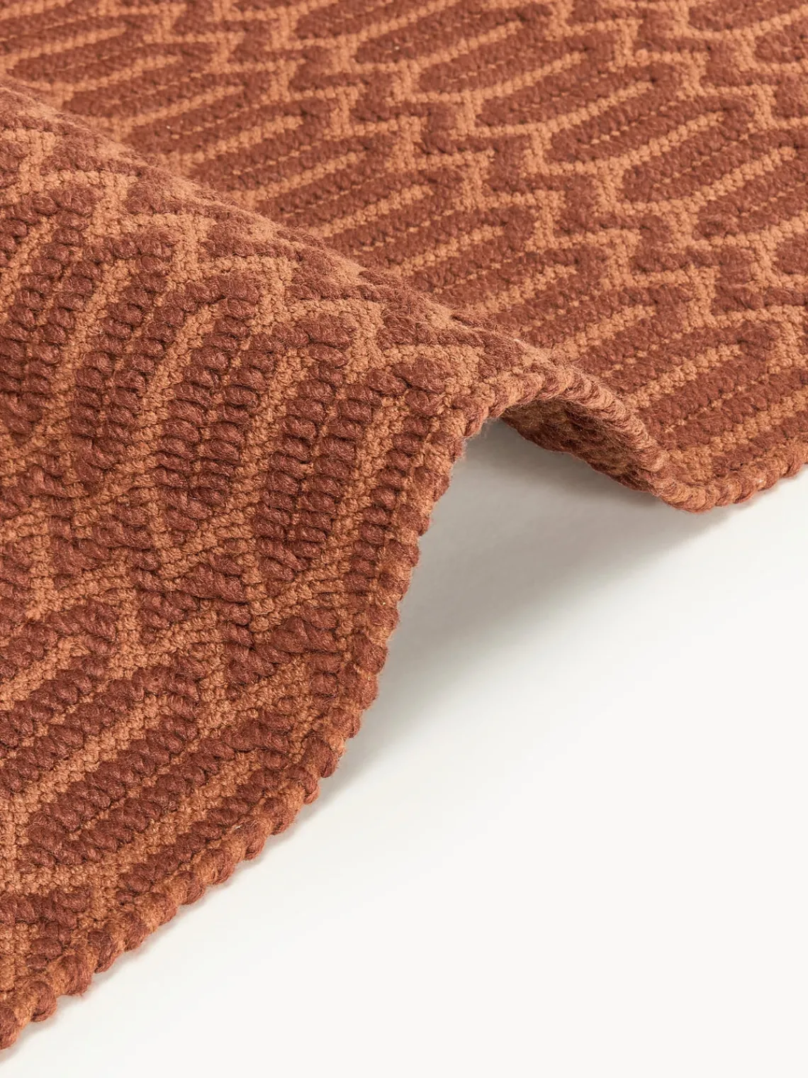 Alfombras De Exterior|Alfombras De Exterior>Westwing Collection Alfombra exterior artesanal con estampado geométrico Rune Terracota, marrón claro