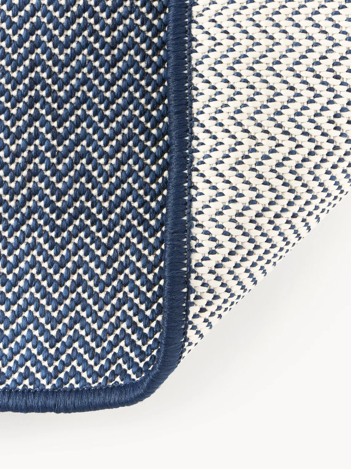 Alfombras De Exterior|Alfombras De Exterior>Westwing Collection Alfombra exterior reversible en zigzag Cort Gris azulado, blanco Off White