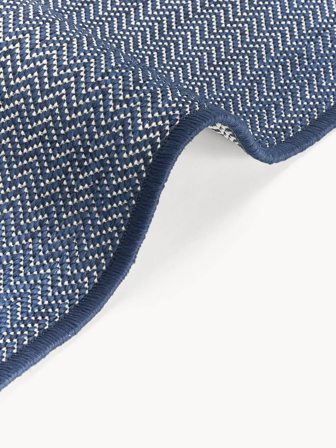 Alfombras De Exterior|Alfombras De Exterior>Westwing Collection Alfombra exterior reversible en zigzag Cort Gris azulado, blanco Off White