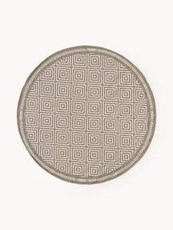 Alfombras De Exterior|Alfombras De Exterior>Westwing Collection Alfombra exterior reversible redonda en rombos Reddy Taupe, blanco Off White