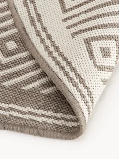 Alfombras De Exterior|Alfombras De Exterior></noscript>Westwing Collection Alfombra exterior reversible redonda en rombos Reddy Taupe, blanco Off White