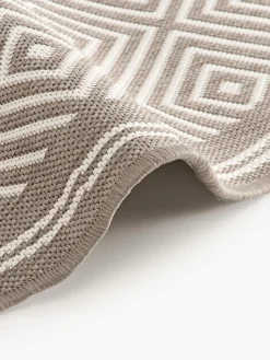 Alfombras De Exterior|Alfombras De Exterior></noscript>Westwing Collection Alfombra exterior reversible redonda en rombos Reddy Taupe, blanco Off White