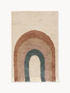 Alfombra infantil artesanal de lana con flecos Rainbow Niños Decoración Infantil|Alfombras Infantiles