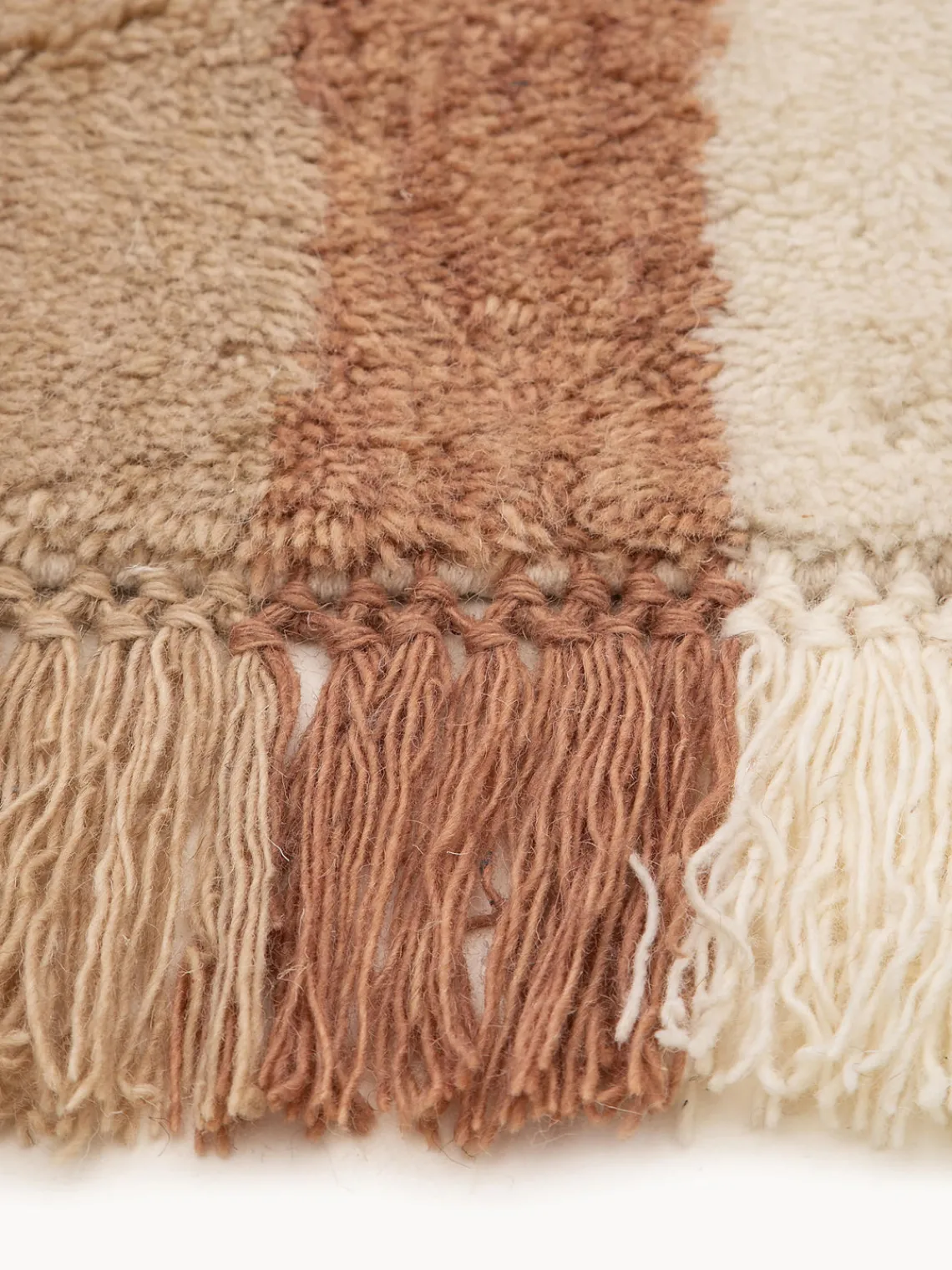 Alfombra infantil artesanal de lana con flecos Rainbow Niños Decoración Infantil|Alfombras Infantiles