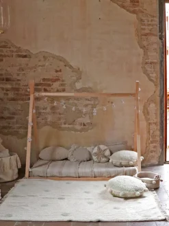 Decoración Infantil|Alfombras Infantiles>Lorena Canals Alfombra infantil artesanal Hippy Dots, lavable Beige claro, verde salvia